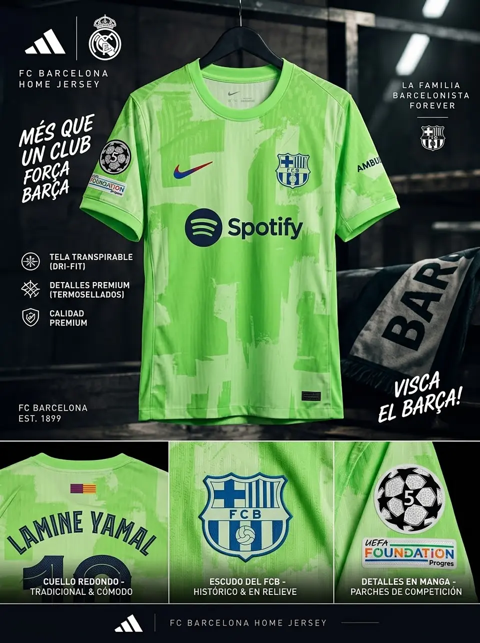 Tercera Equipación Verde Lima del FC Barcelona 24/25 1