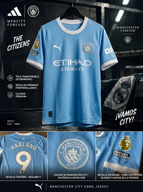 Camiseta Manchester City Temporada 26/27 de Puma en color celeste