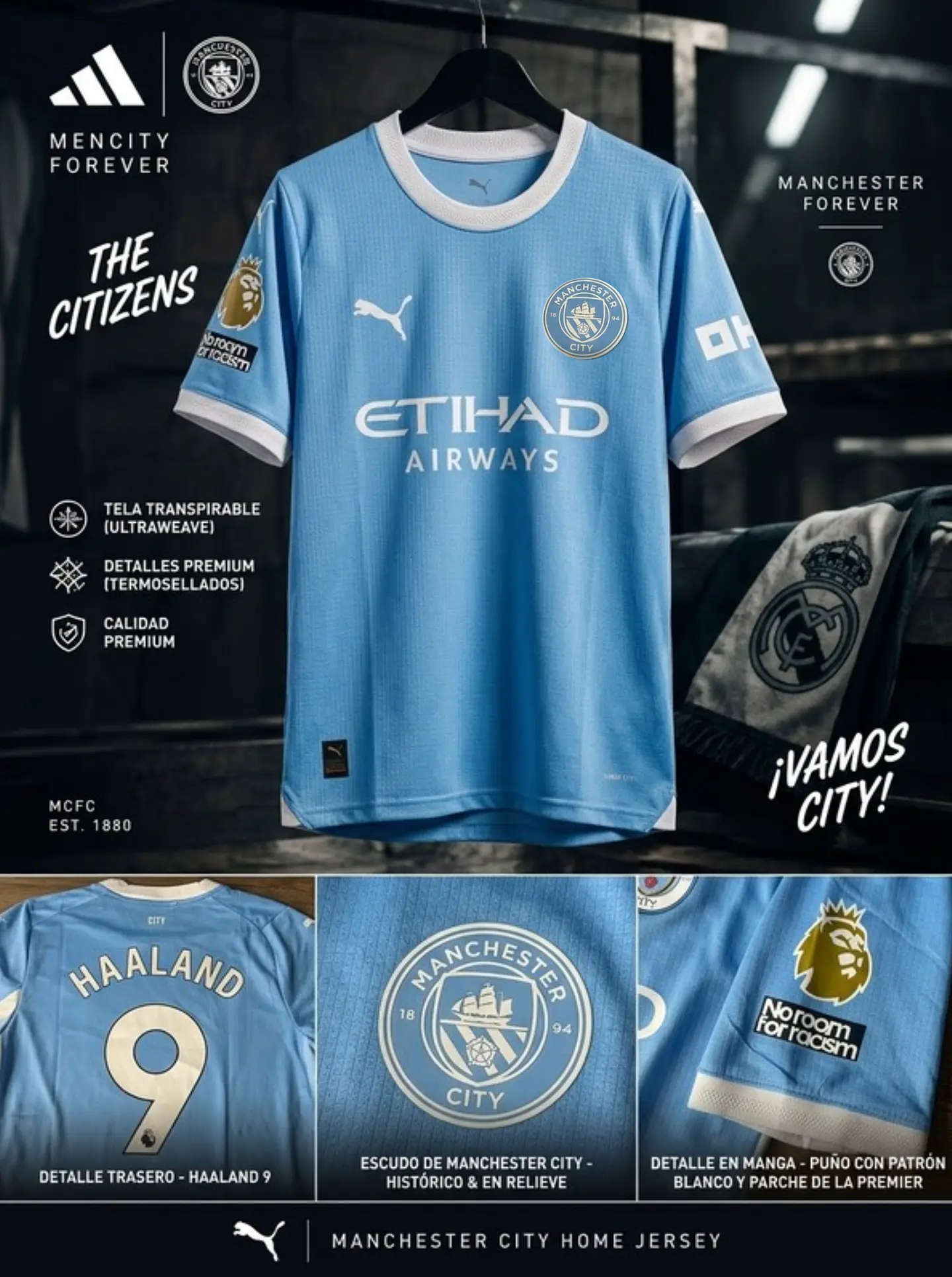 Camiseta Manchester City Temporada 26/27 de Puma en color celeste 1