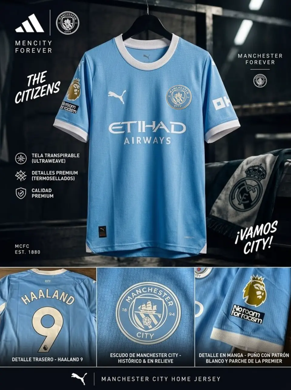 Camiseta Manchester City Temporada 26/27 de Puma en color celeste 1