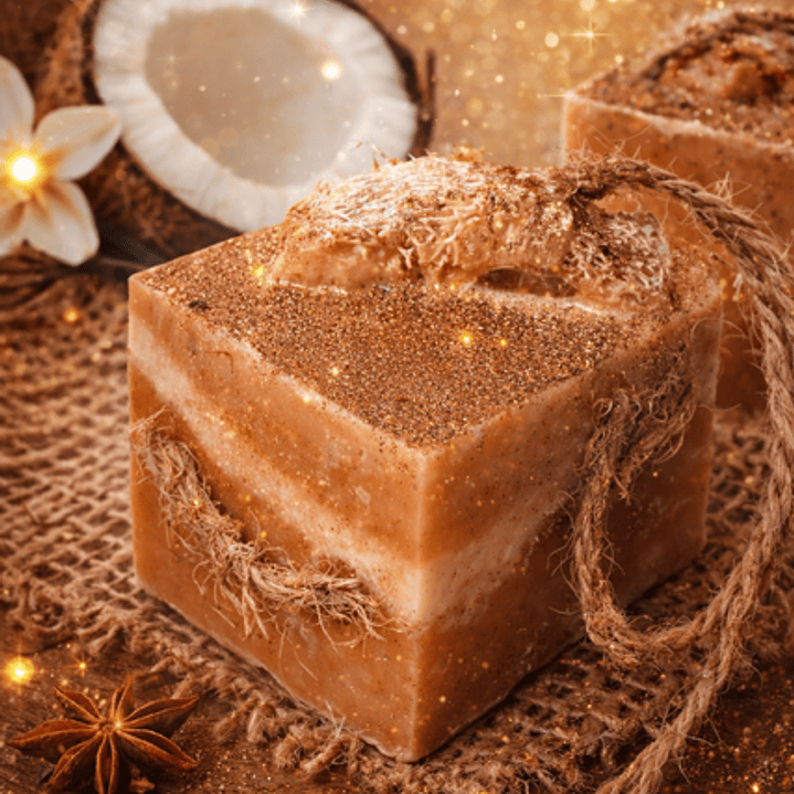 sabonete Coco e Baunilha com esponja incorporada 1