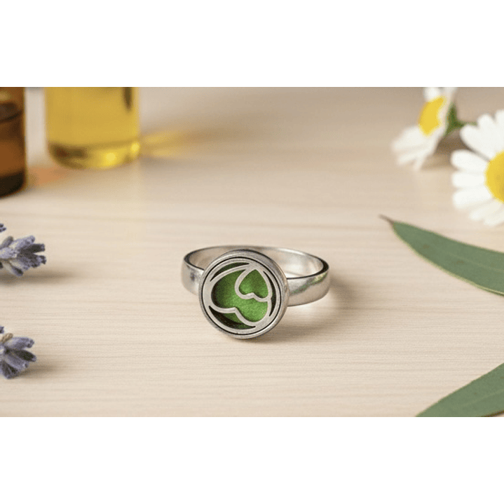 anel regulável de aromoterapia   - coração 1