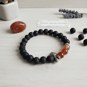 Pulseira Vulcânica - Cornalina