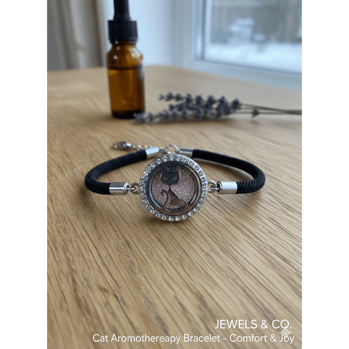 pulseira regulável para difusão de óleos - gato 1