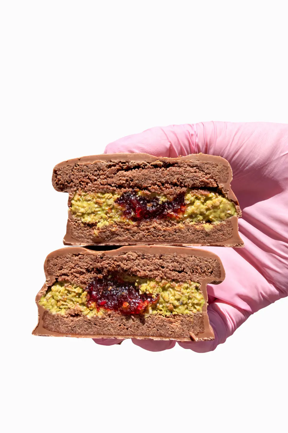 Alfajor pistacho - frambuesa 100g 1