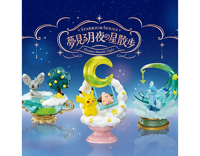 Figura Pokémon Re-Ment Glaceon Starrium 3 Dreamy Moonlit Night