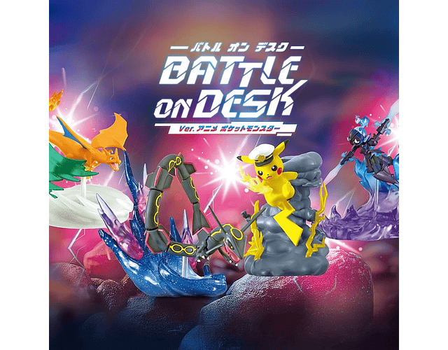 Figura Pokémon Re-Ment Capitán Pikachu Battle on Desk