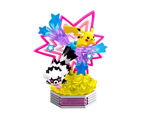 Figura Pokémon Re-Ment Zigzagoon de Galar & Pikachu Neon Party 