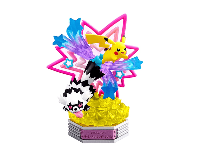 Figura Pokémon Re-Ment Zigzagoon de Galar & Pikachu Neon Party 