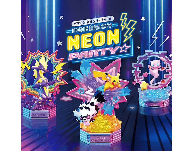 Figura Pokémon Re-Ment Zigzagoon de Galar & Pikachu Neon Party 