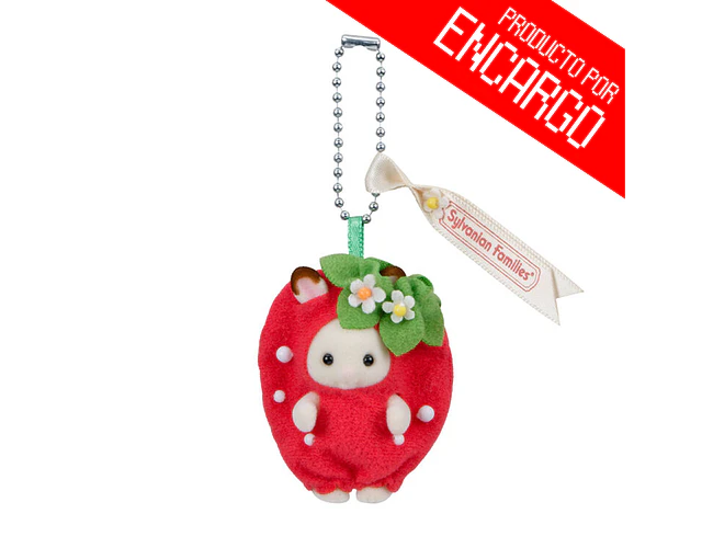 Sylvanian Families – Llavero Bebé Conejo Chocolate “Fresa”