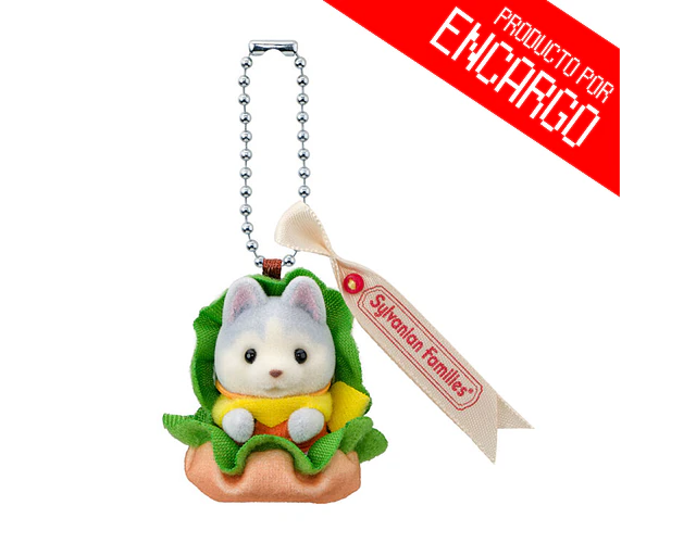 Sylvanian Families – Llavero Bebé Husky “Hamburguesa”