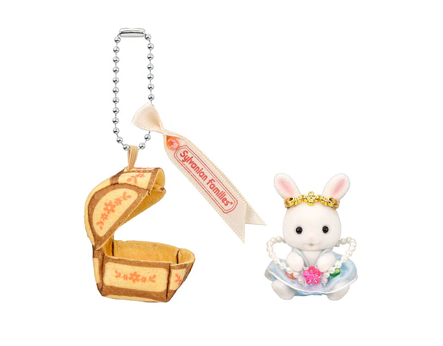 Sylvanian Families – Llavero Bebé Conejo Blanco “Cofre del Tesoro”