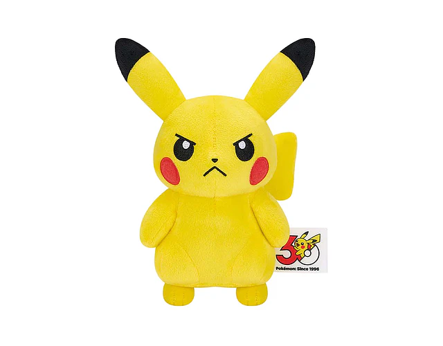 Pikachu Enojado – Peluche Pokémon Iron na Okao 30th Anniversary Banpresto