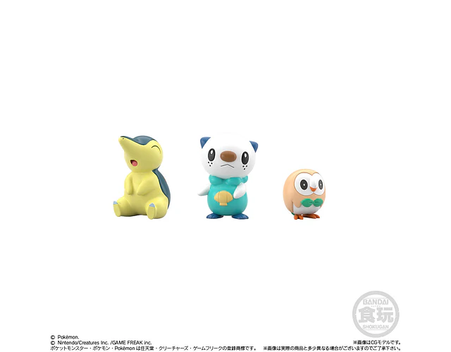 Figura Pokémon Scale World Hisui Cyndaquil, Oshawott y Rowlet Bandai