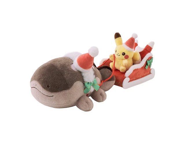 Peluche Pikachu y Clodsire con Trineo de Regalos – Pokémon Center Navidad 2026