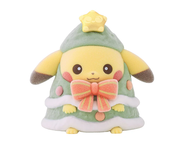 (1 AL AZAR) Figurita Sorpresa Pikachu Navidad (Fuwafuwa Doll) – Pokémon Center Navidad 2026