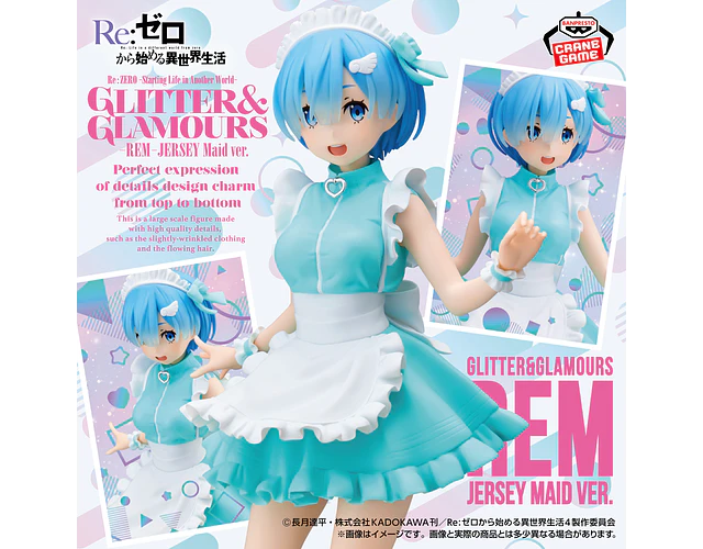 Rem Jersey Maid Glitter & Glamours – Figura Re:Zero Banpresto