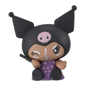 Kuromi (Sunburn Gal) – Gachapon Sanrio Minna de Omekashi Figure (a elección)