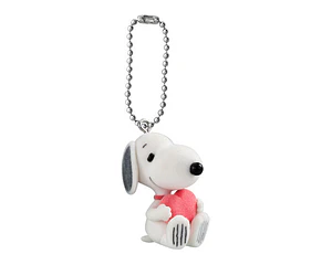 スヌーピーB – Gachapon PEANUTS Flocked Mascot Charm (a elección)