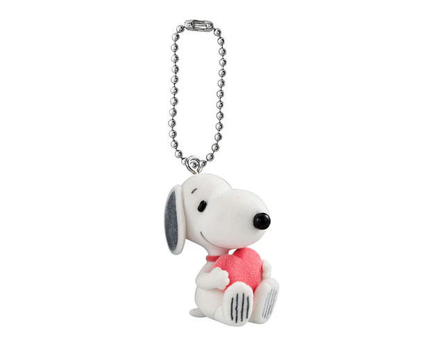 スヌーピーB – Gachapon PEANUTS Flocked Mascot Charm (a elección)
