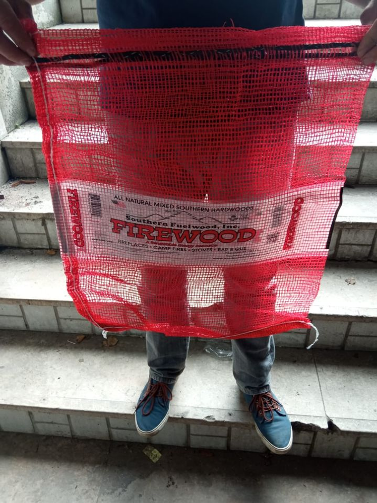 Saco rede para lenha - lote 50 unidades 2