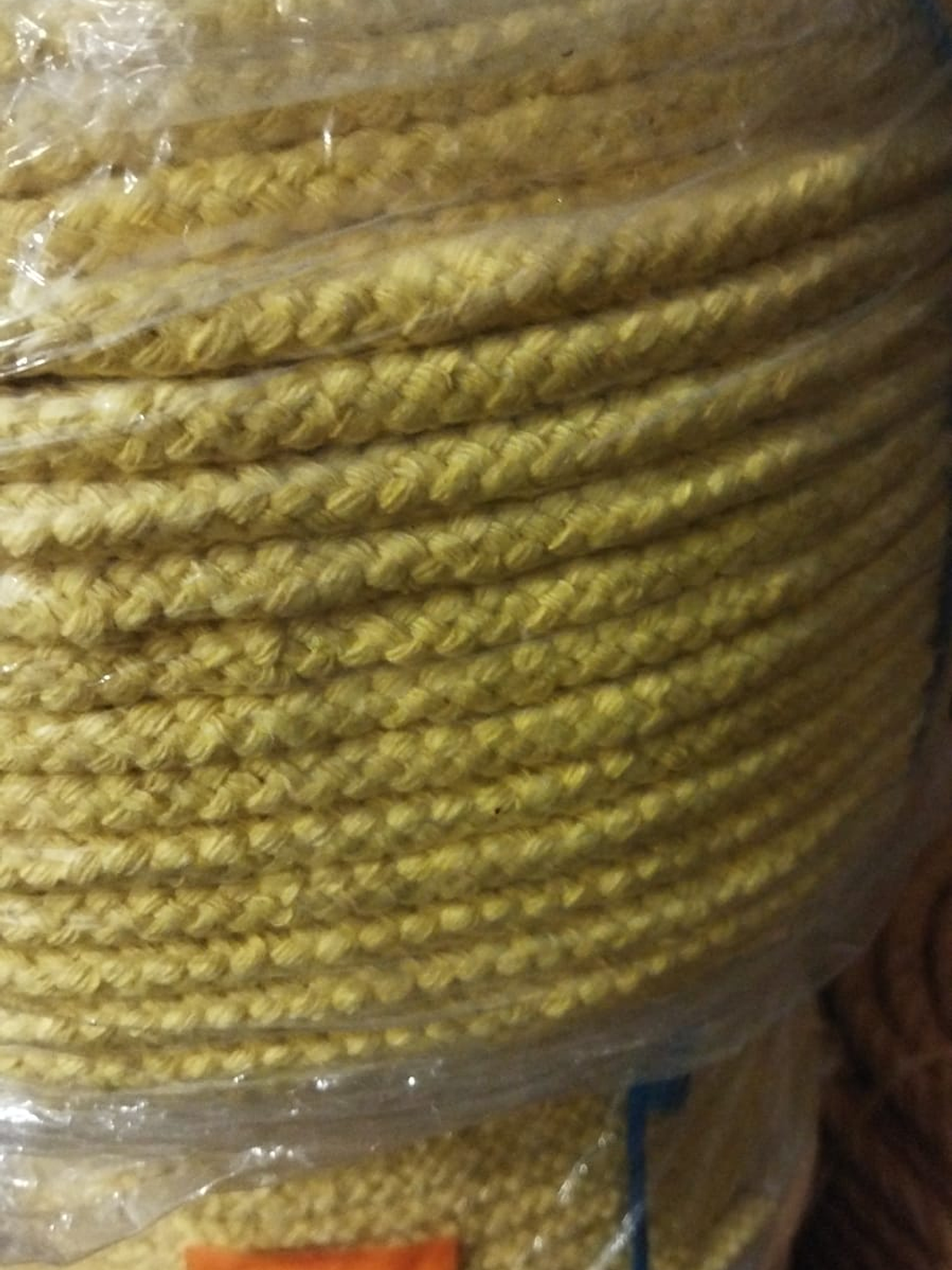 Cordão Entrançado de Algodão Amarelo-Metro 1