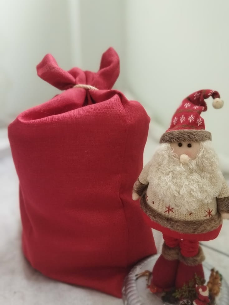 Sacos de Serapilheira Vermelha-Saco Pai Natal/Cabazes de Natal 1