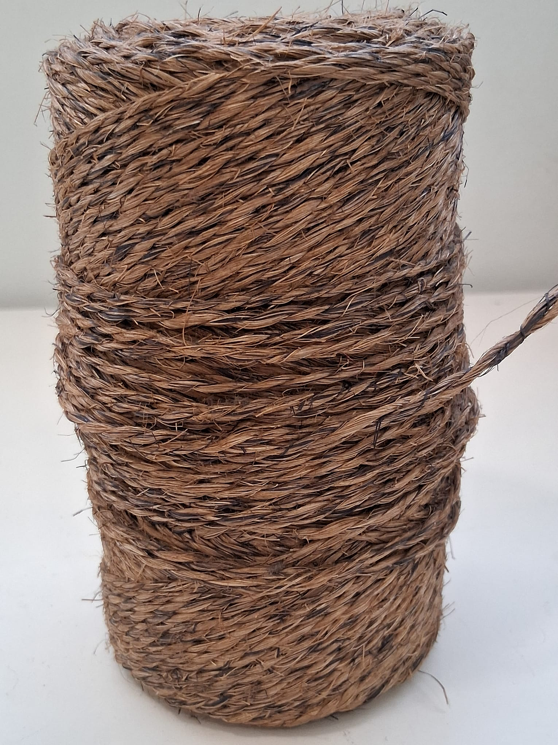 Caramel dyed sisal yarn-coil 1