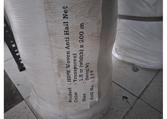 Rede Anti-Granizo 1.5 x 200m – Branca (50 g/m², com Proteção UV)