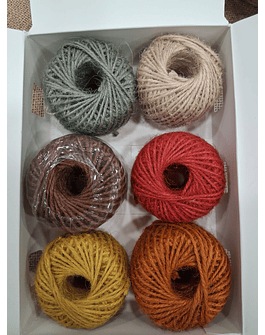 Caixa de Bolas de Fio de Juta Colorido - 1.5mm