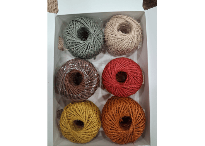 Caixa de Bolas de Fio de Juta Colorido - 1.5mm