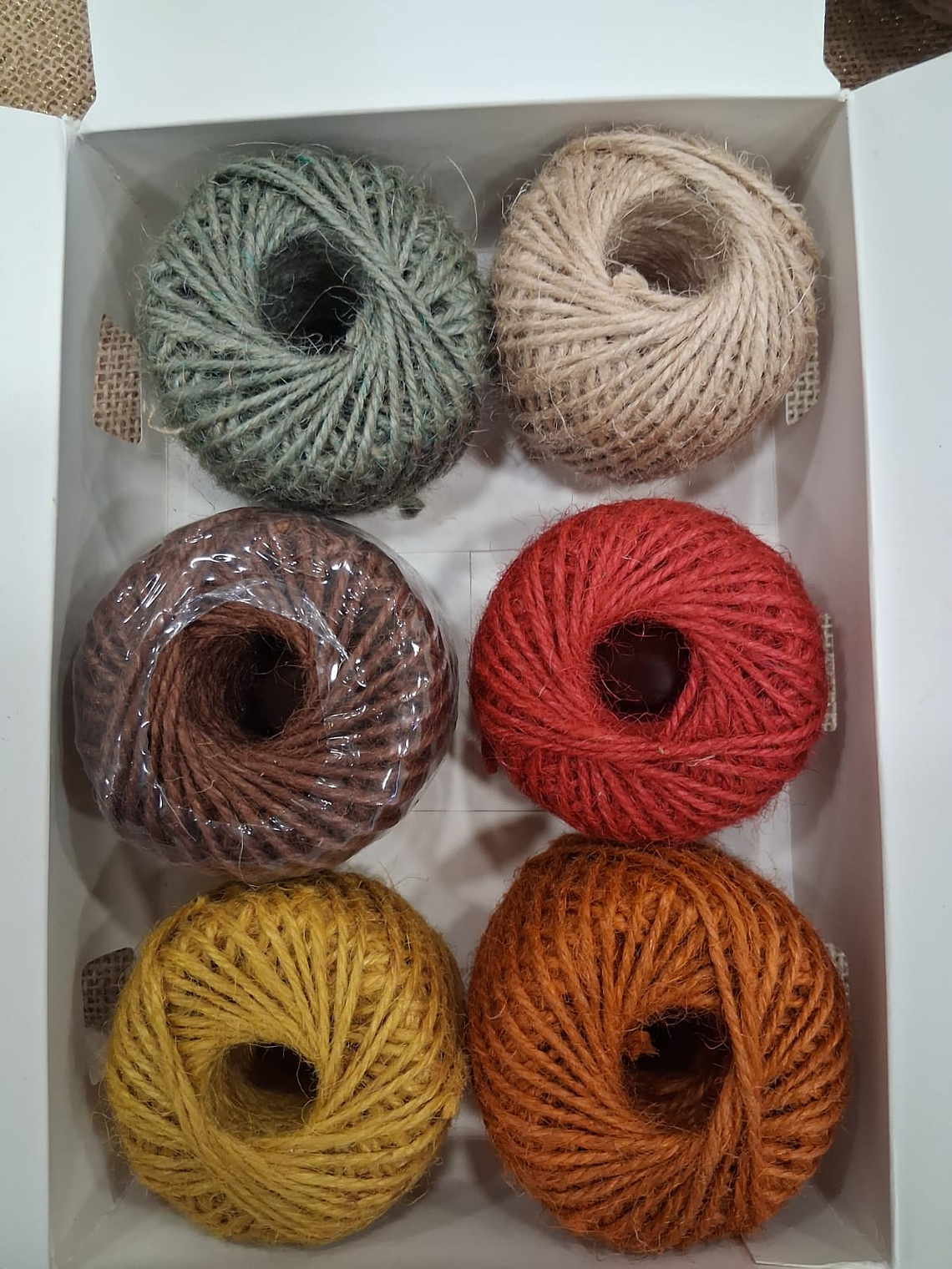 Box of Colorful Jute Yarn Balls - 1.5mm 1