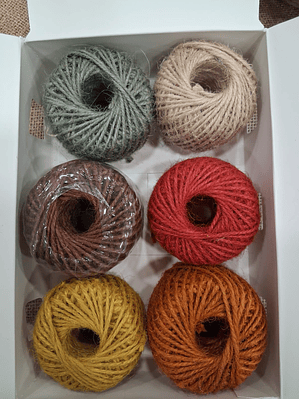 Box of Colorful Jute Yarn Balls - 1.5mm