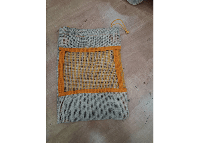 Saco de Serapilheira com janela em rede laranja 22x30cm 