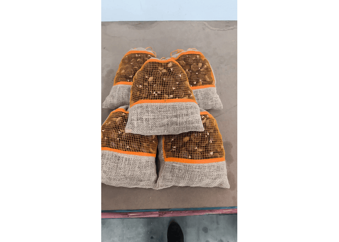 Saco de Serapilheira com janela em rede laranja 22x30cm 