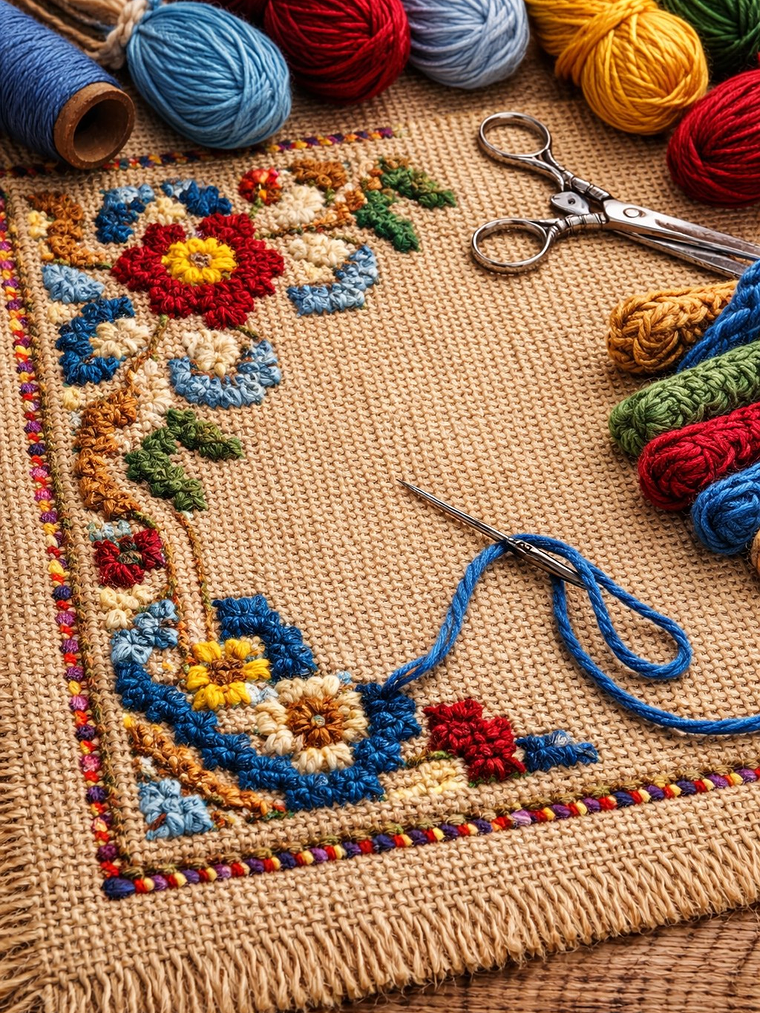 Tela de Juta para Arraiolos | Serapilheira Natural - Rolo 1m x 60m 2