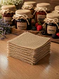 Capas de juta natural para tampas de frascos (aprox 12x12cm)-lote de 100 unidades - vignette 1