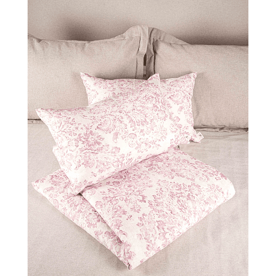 Piecera Rosa Viejo y  Cojines 55x35 del mismo diseño