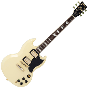 Guitarra Eléctrica SG Vintage White/Gold Vintage VS6VW