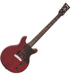 Guitarra Eléctrica Les Paul Jr Double Cutaway Satin Cherry Vintage V130CRS