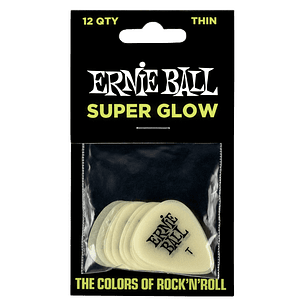 Pack de Uñetas 12u. Ernie Ball P09224 Thin Super Glow