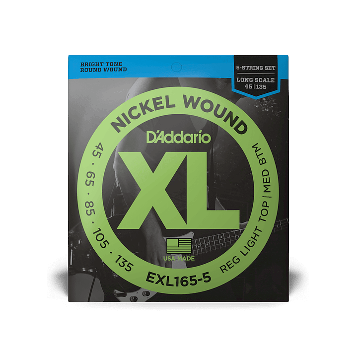 Cuerdas Bajo Eléctrico 5 Cuerdas 45-105 D'addario EXL165-5 1