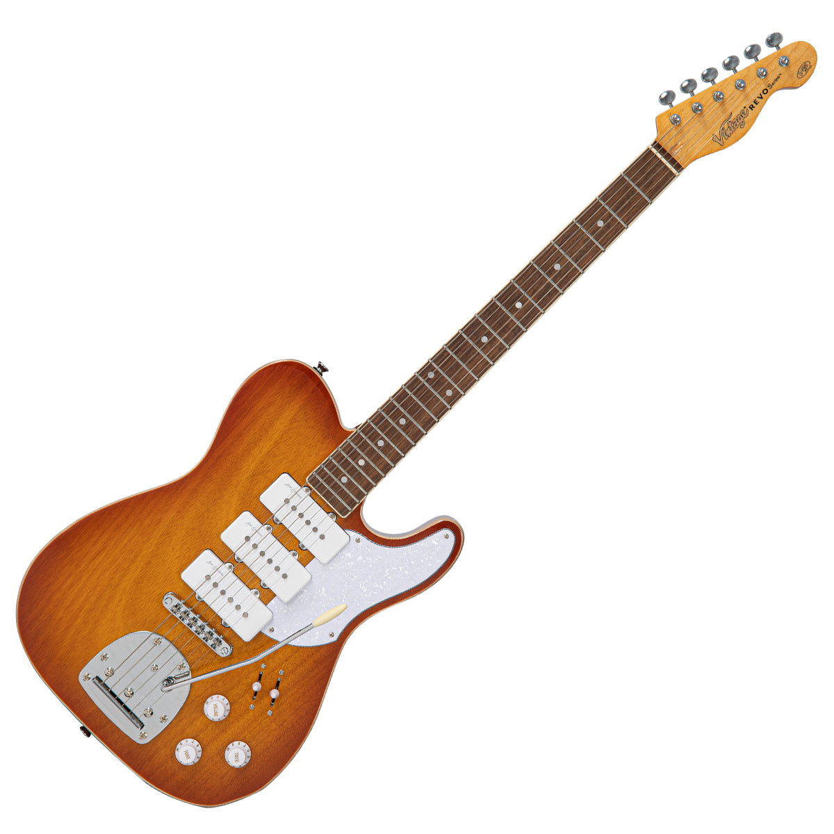 Guitarra 35mmF2.8 Revue ＆ V6 ペトリ　Revue Eléctrica VRBT72HB Vintage Honeyburst Trio REVO フィルムカメラ