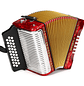 Acordeón Diatónico Hohner Corona II FBbEb A5649 Red - Miniatura 1