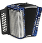 Acordeón Diatónico Hohner Corona II FBbEb A5644 Deep Blue - Miniatura 1