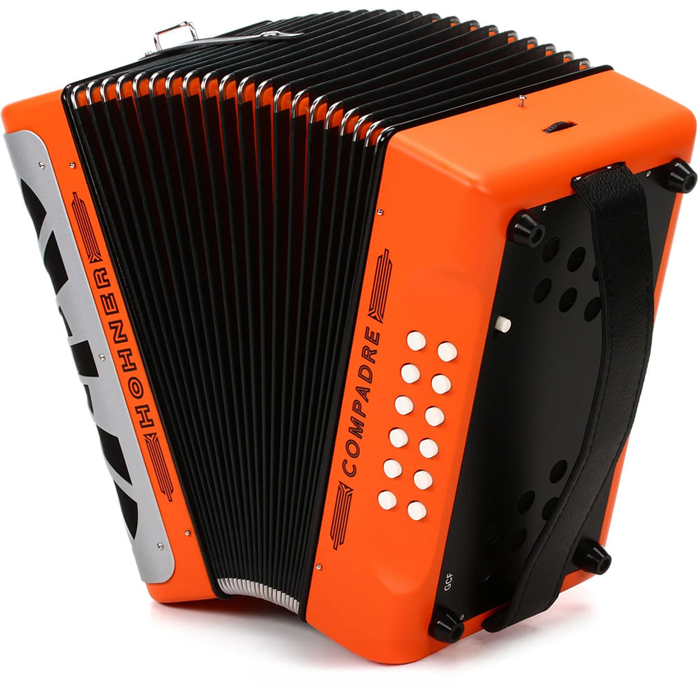 Acordeón Diatónico Hohner Compadre FBbEb A48451 Orange 2