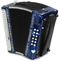 Acordeón Diatónico Hohner Corona II FBbEb A5644 Deep Blue - Miniatura 2