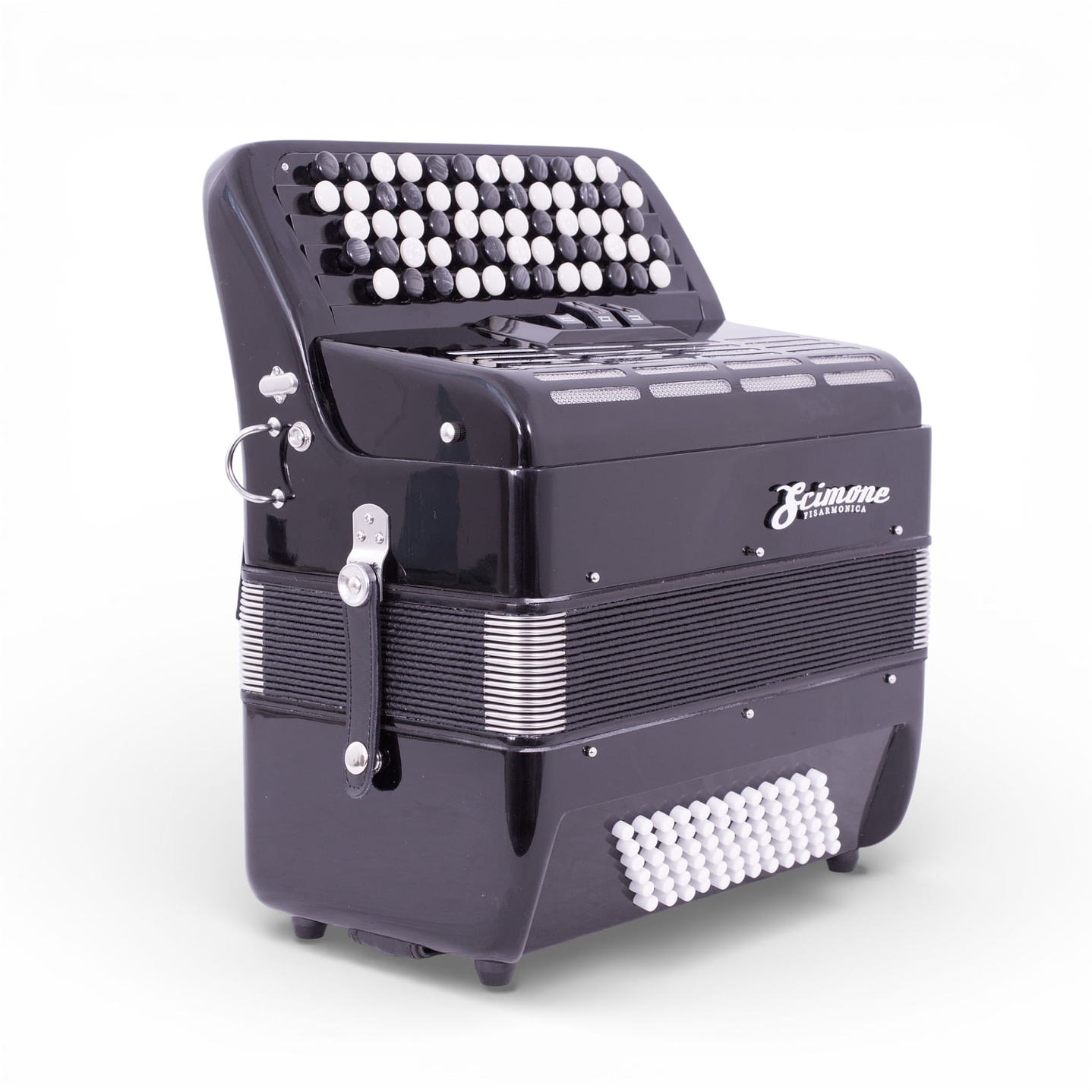 Acordeón Scimone 3072 72 bajos Black con Funda 2