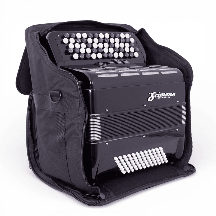 Acordeón Scimone 3072 72 bajos Black con Funda 6